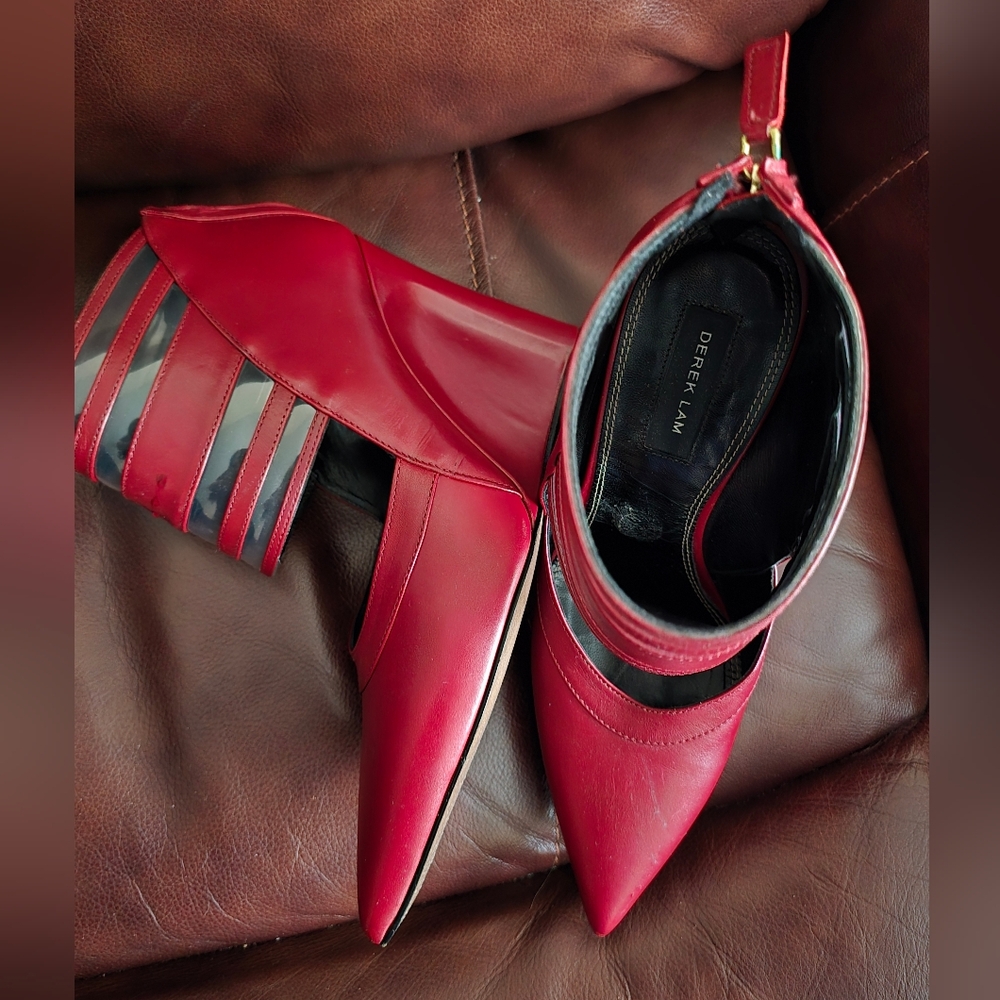 Derek Lam Meryl Pointed Toe Wedge Pump in Burgundy size 8 - Picture 4 of 11